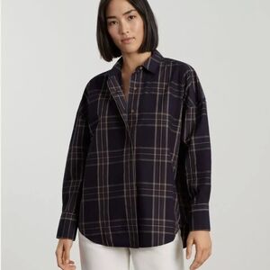 Boxy Plaid Button-Up Shirt